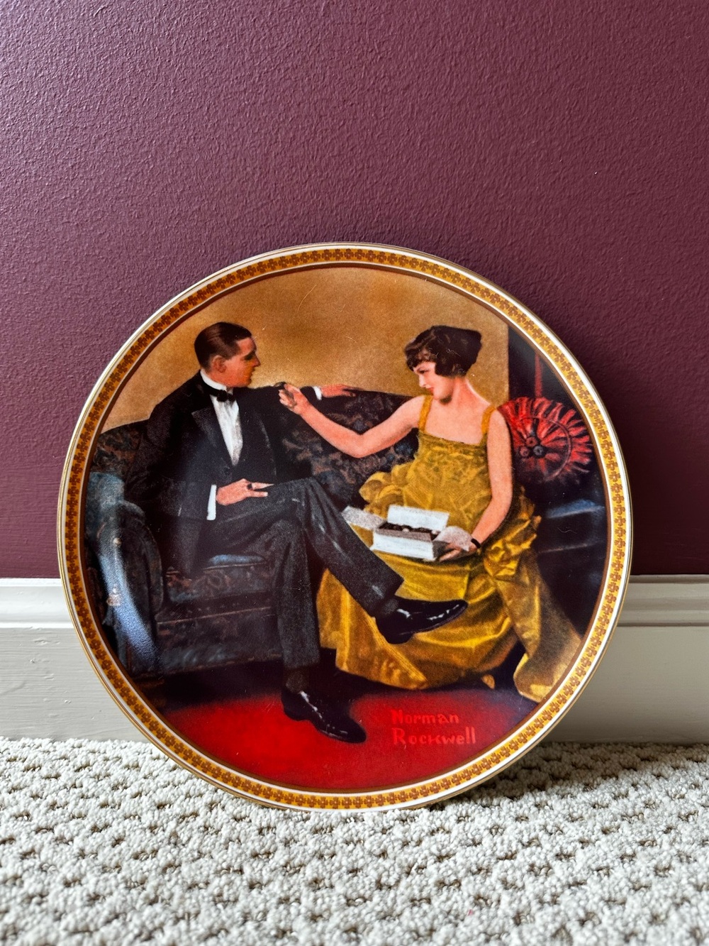 Norman Rockwell Knowles Collector Plate - Flirting in the Parlor